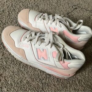 New Balance 550 White and Pink Sneakers